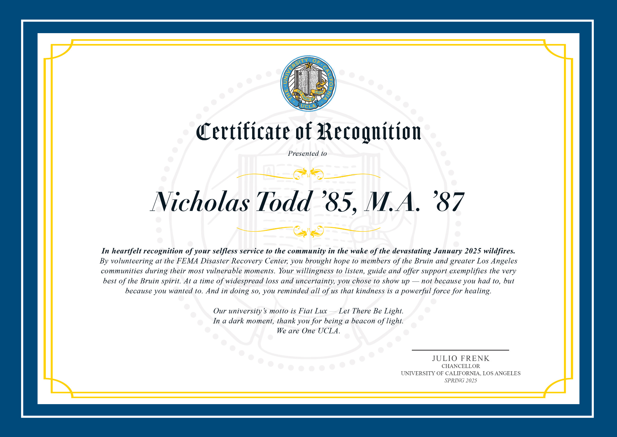 Certificate of recognition design.