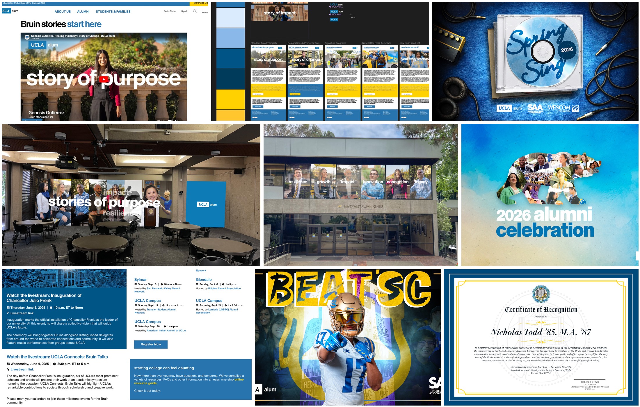 Final mosaic of UCLA Alumni design work.