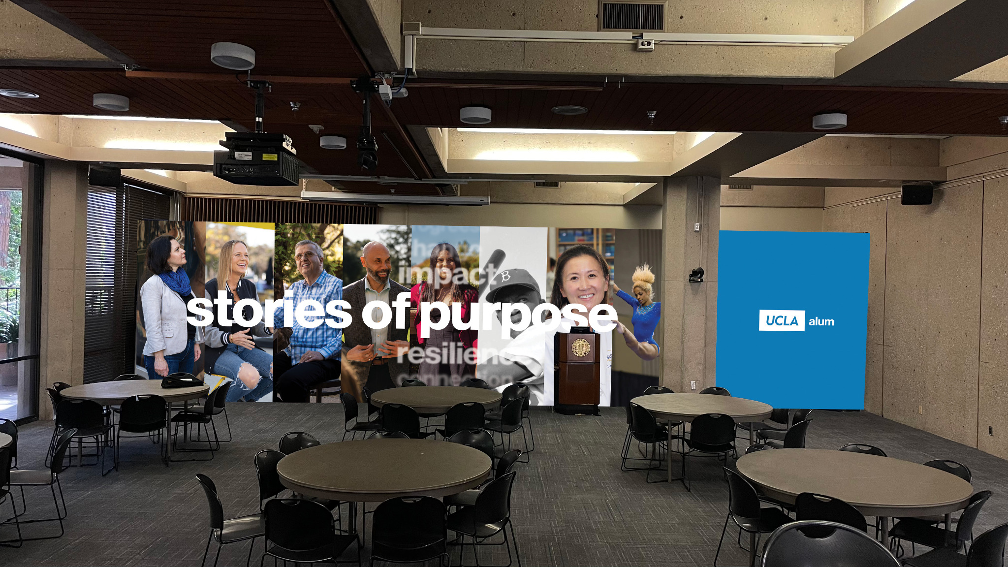 Stories of purpose wall mockup.