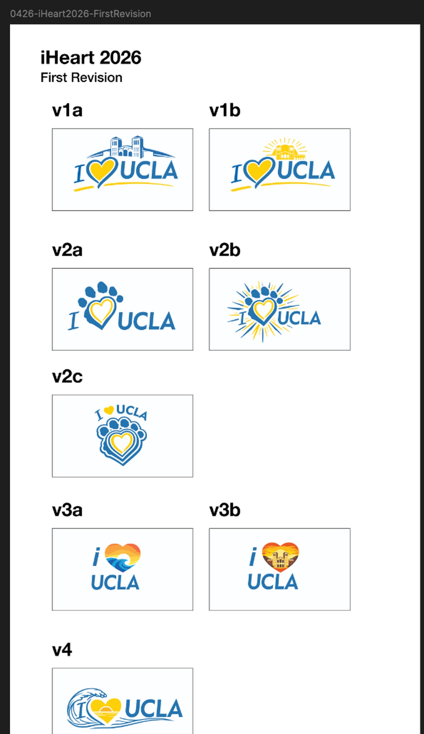 iHeart UCLA logo exploration in Figma.