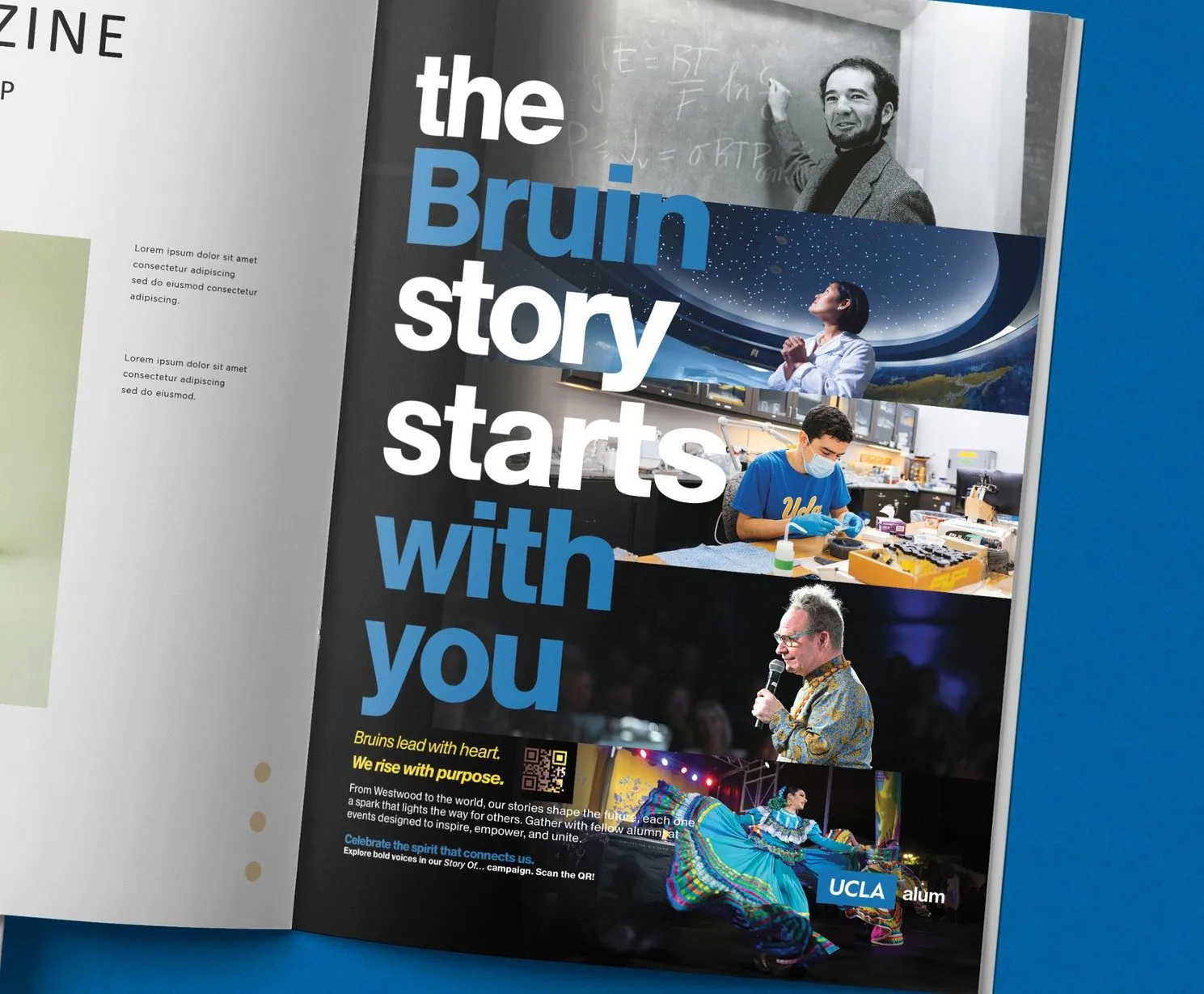 Printed brochure spread.