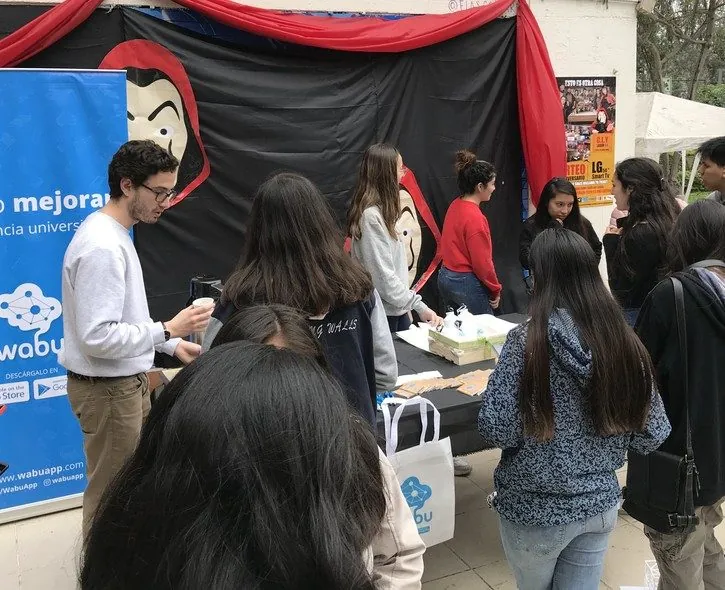 Wabu stand at a university campus.